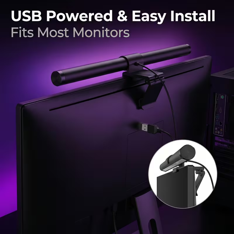 Desk Setup Lamp - LED Monitor Light Bar With Remote
