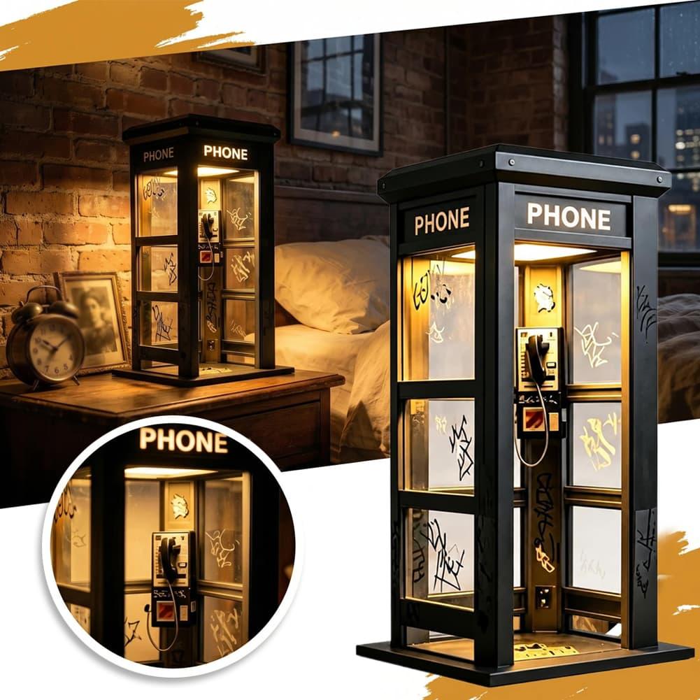 Desk Setup Lamp - Retro Graffiti Phone Booth Table Lamp