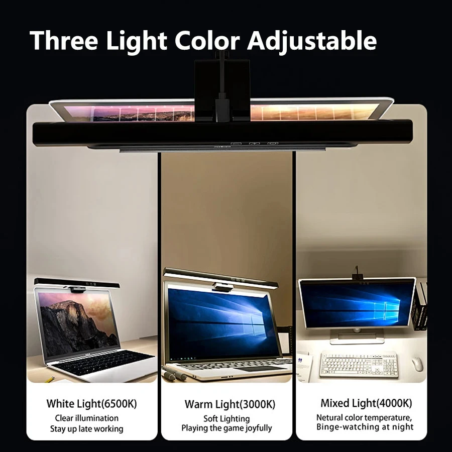 LED 33cm 50cm Monitor Light Ba - đánh giá và giá Setup Desk Monitor