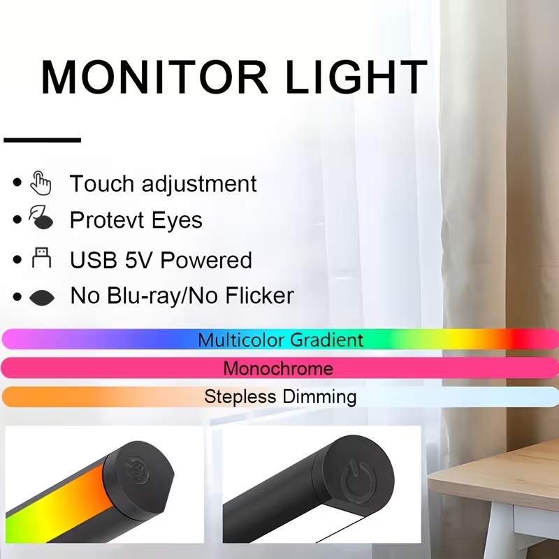 LED Monitor Light Bar 30cm 40c - đánh giá và giá Setup Desk Monitor