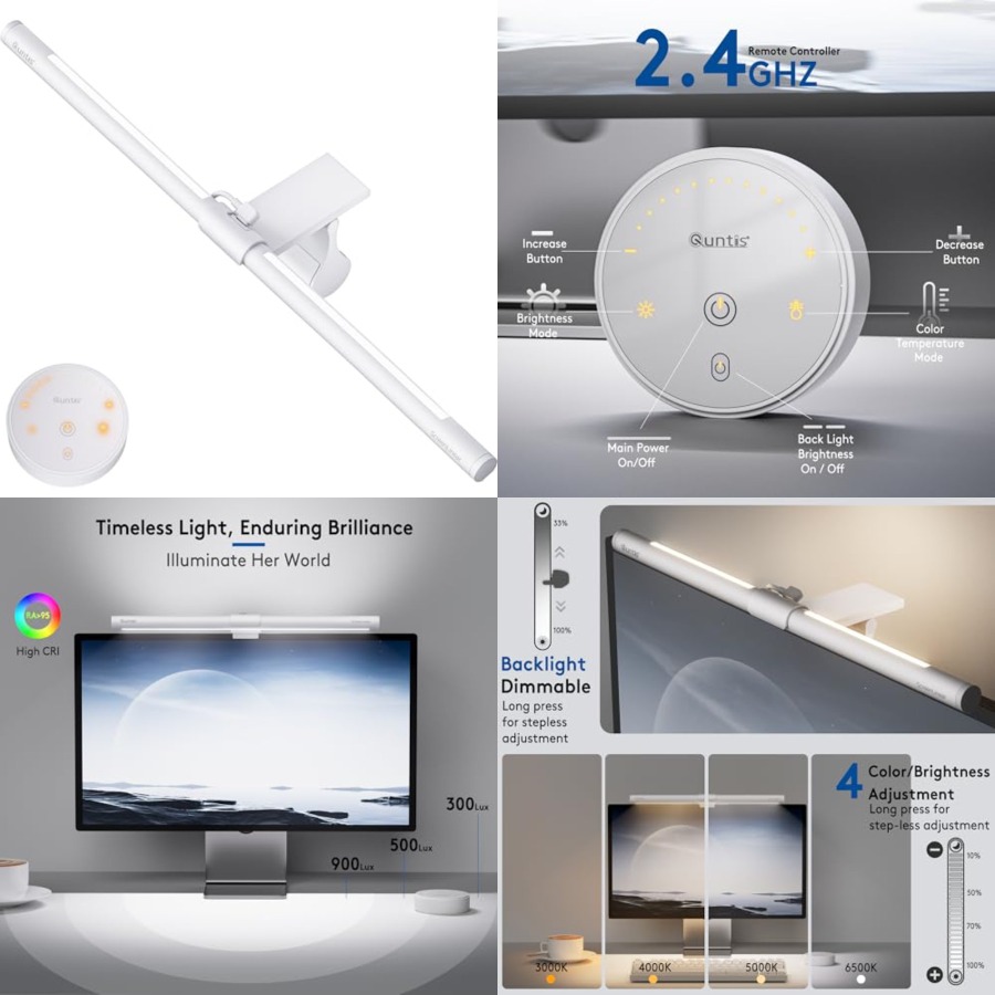 Monitor Light Bar with Remote, - đánh giá và giá Setup Desk Monitor