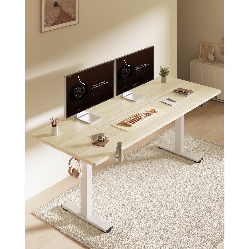 FLEXISPOT 63x32 Inch Electric  - đánh giá và giá Setup Desk Monitor