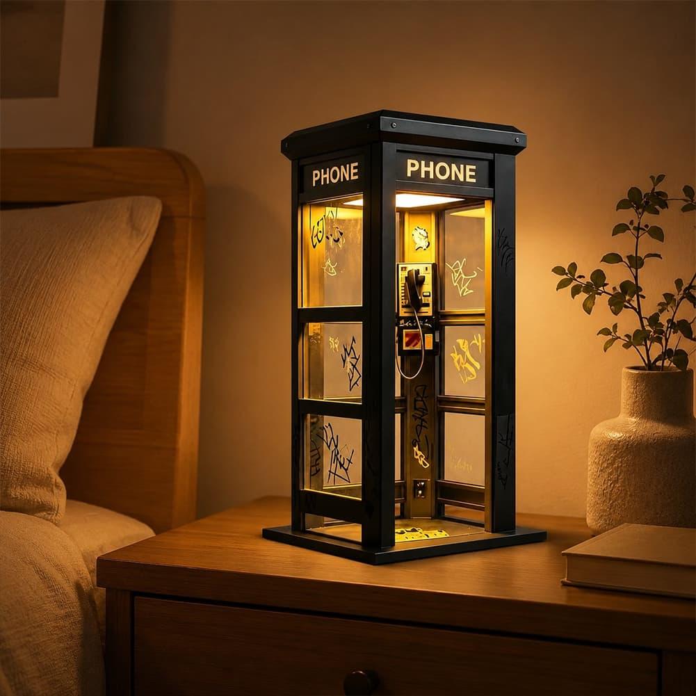 Retro Graffiti Phone Booth Tab - đánh giá và giá Desk Setup Lamp