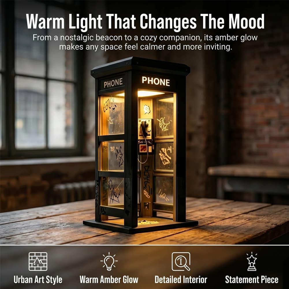 Retro Graffiti Phone Booth Tab - đánh giá và giá Desk Setup Lamp