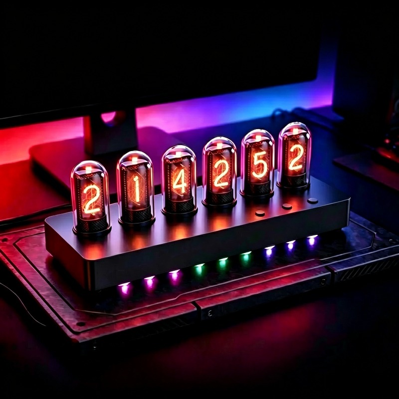 IPS‑Simulated Nixie Tube Clock - đánh giá và giá Desk Setup Artist