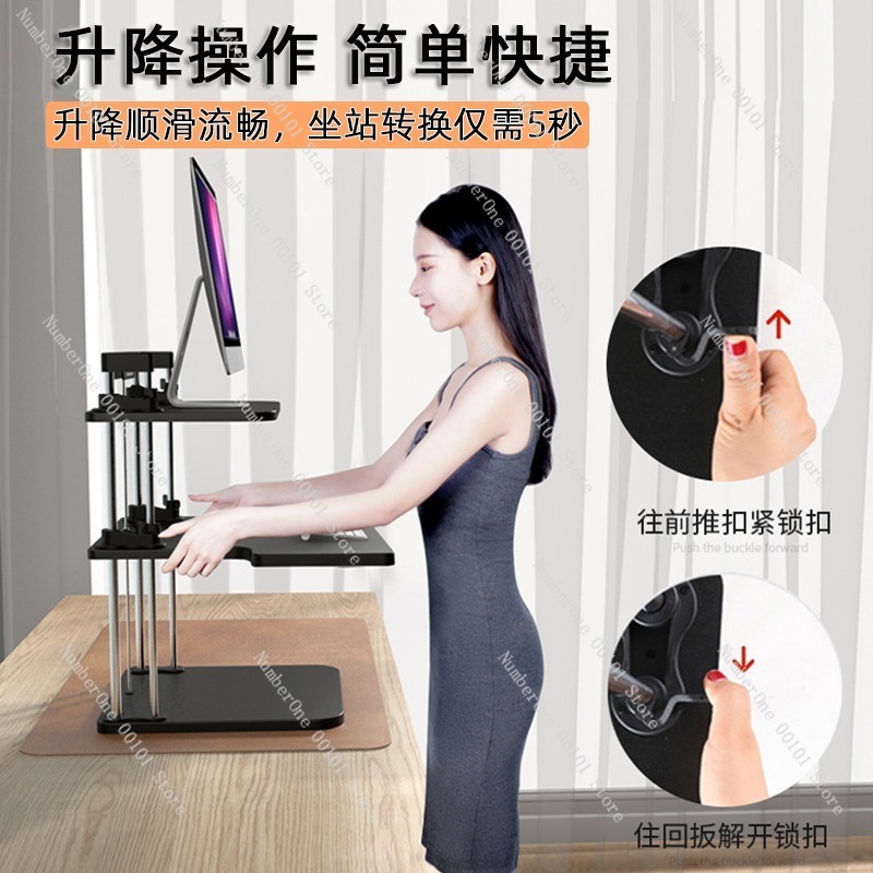 Height-Adjustable Standing Des - đánh giá và giá Desk Setup With Laptop And Monitor