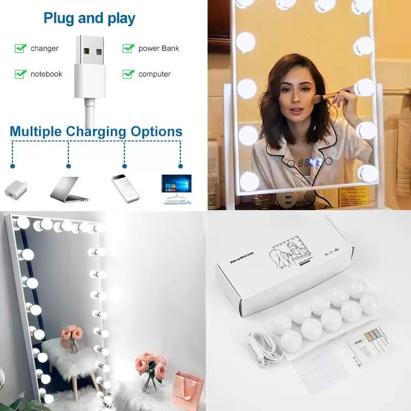 LED Light Paste Mirror Makeup  - đánh giá và giá Desk Setup Lamp