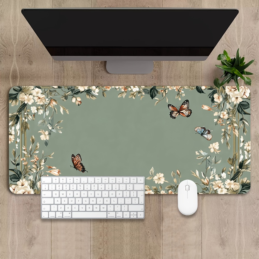 Plant table mat with butterfly - đánh giá và giá Desk Setup Simple