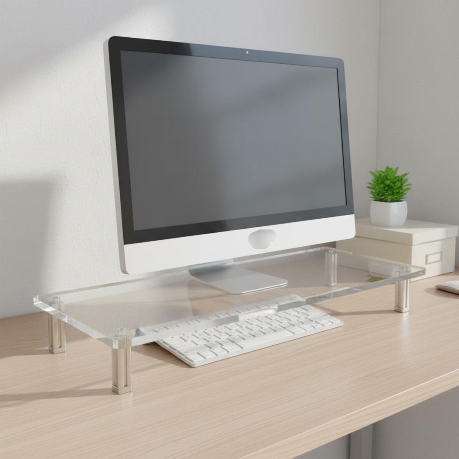 Acrylic Monitor Stand Easy to  - đánh giá và giá Setup Desk Monitor