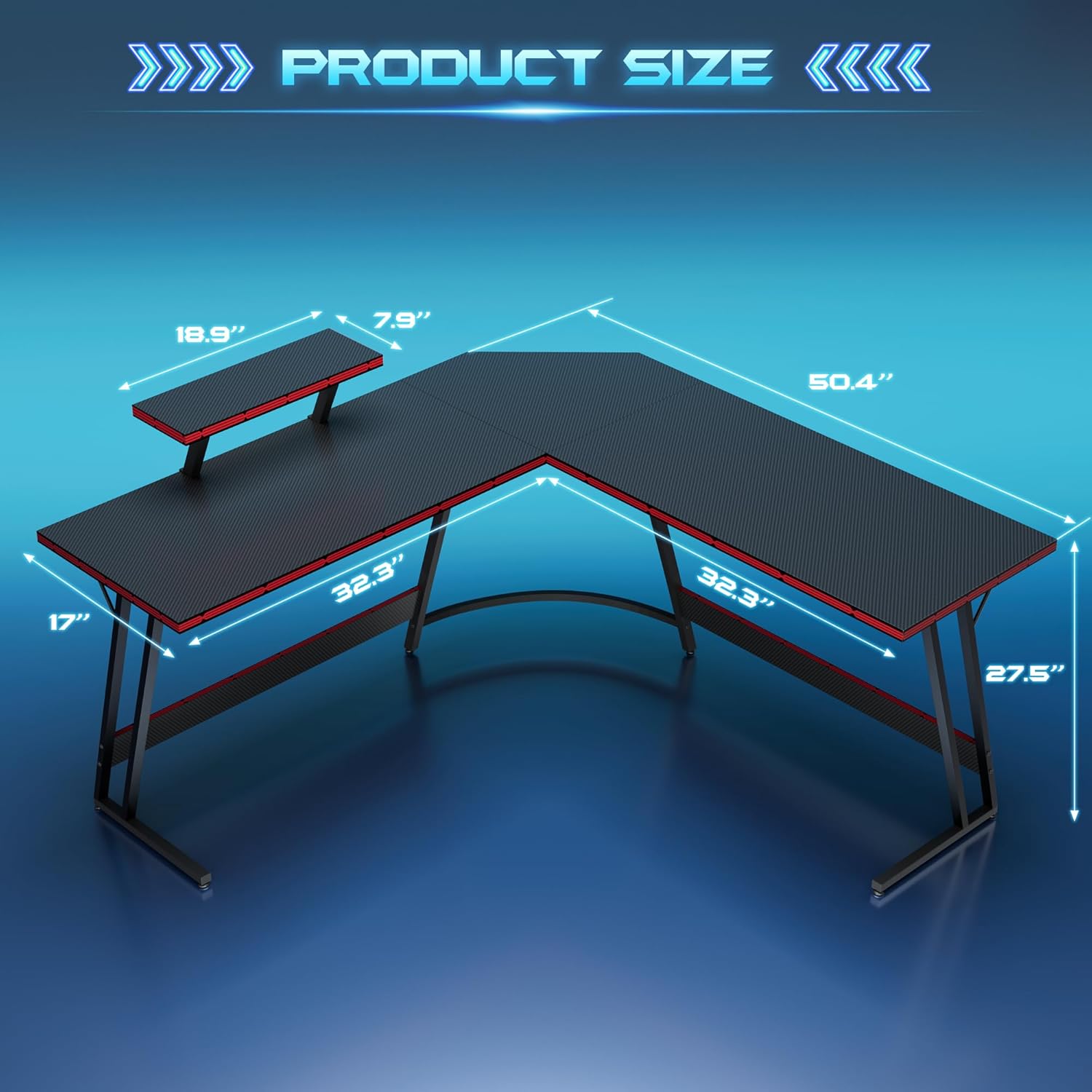 L-Shaped Adjustable Gaming Des - đánh giá và giá Setup Desk Monitor