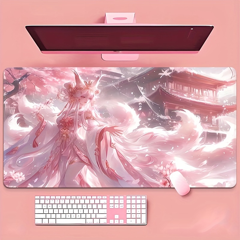 Anime Fox Girl Desk Mat, Exten - đánh giá và giá Desk Setup Aesthetic