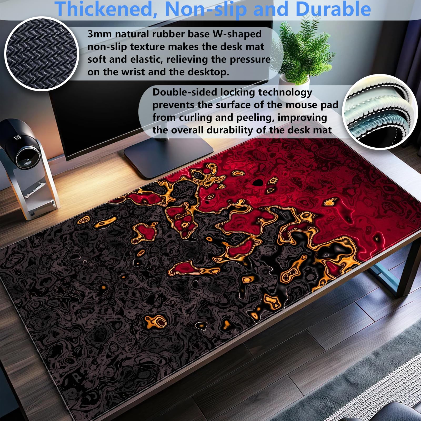Red Black Extra Large Gaming M - đánh giá và giá Rubber Mat Desk