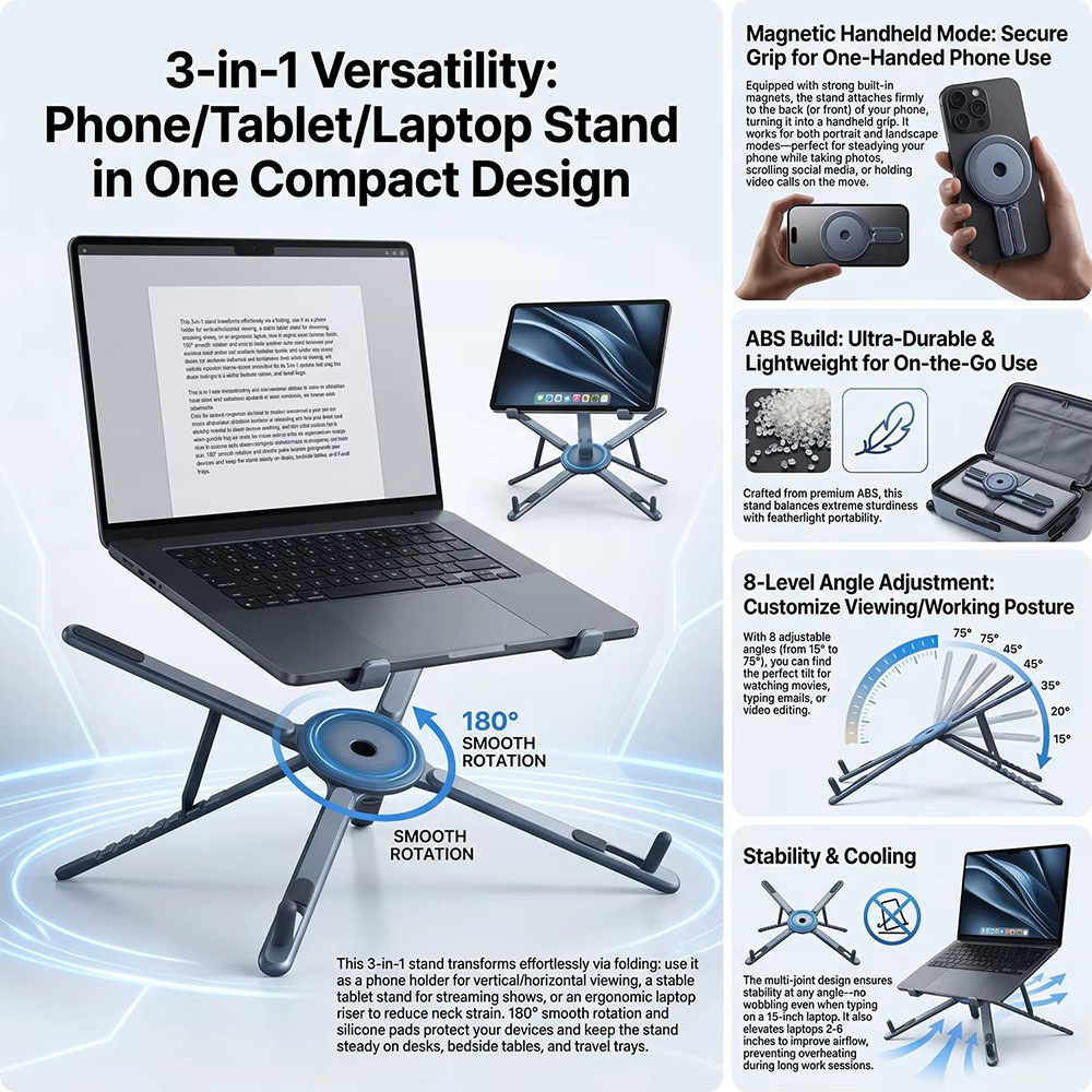 Portable Magnetic Phone Holder - đánh giá và giá Desk Setup Stand