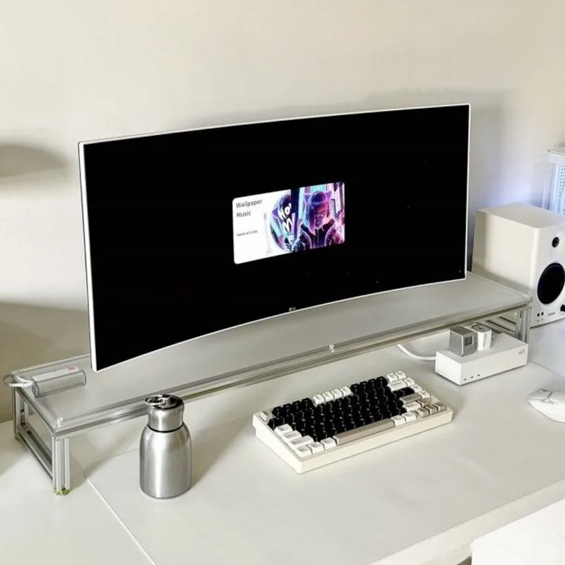 Aluminum Monitor Stand Acrylic - đánh giá và giá Desk Setup With Laptop And Monitor