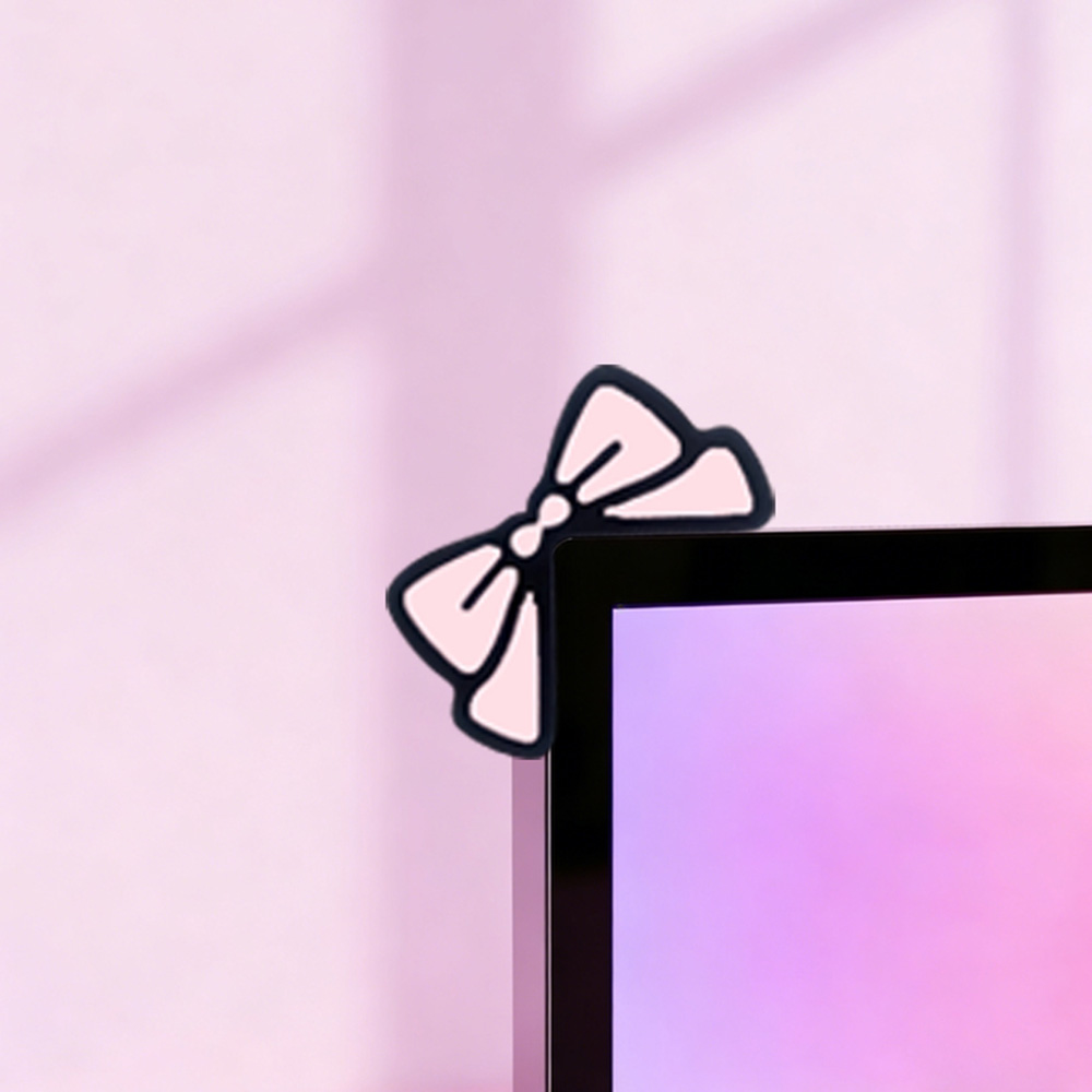 Cute Pink Bow Monitor Decor Ka - đánh giá và giá Desk Setup With Laptop And Monitor