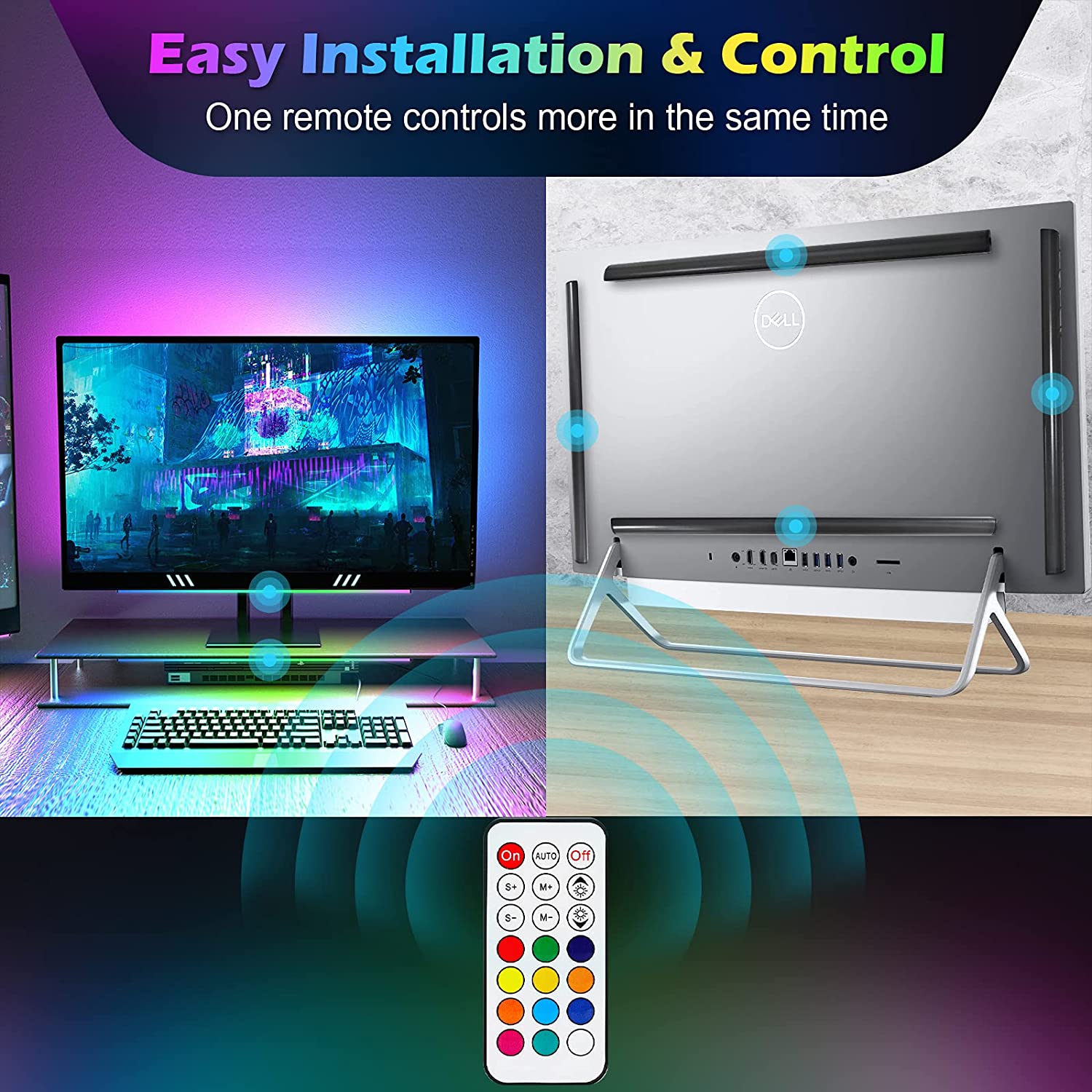 Under Monitor Light Bar RGB Dr - đánh giá và giá Setup Desk Monitor